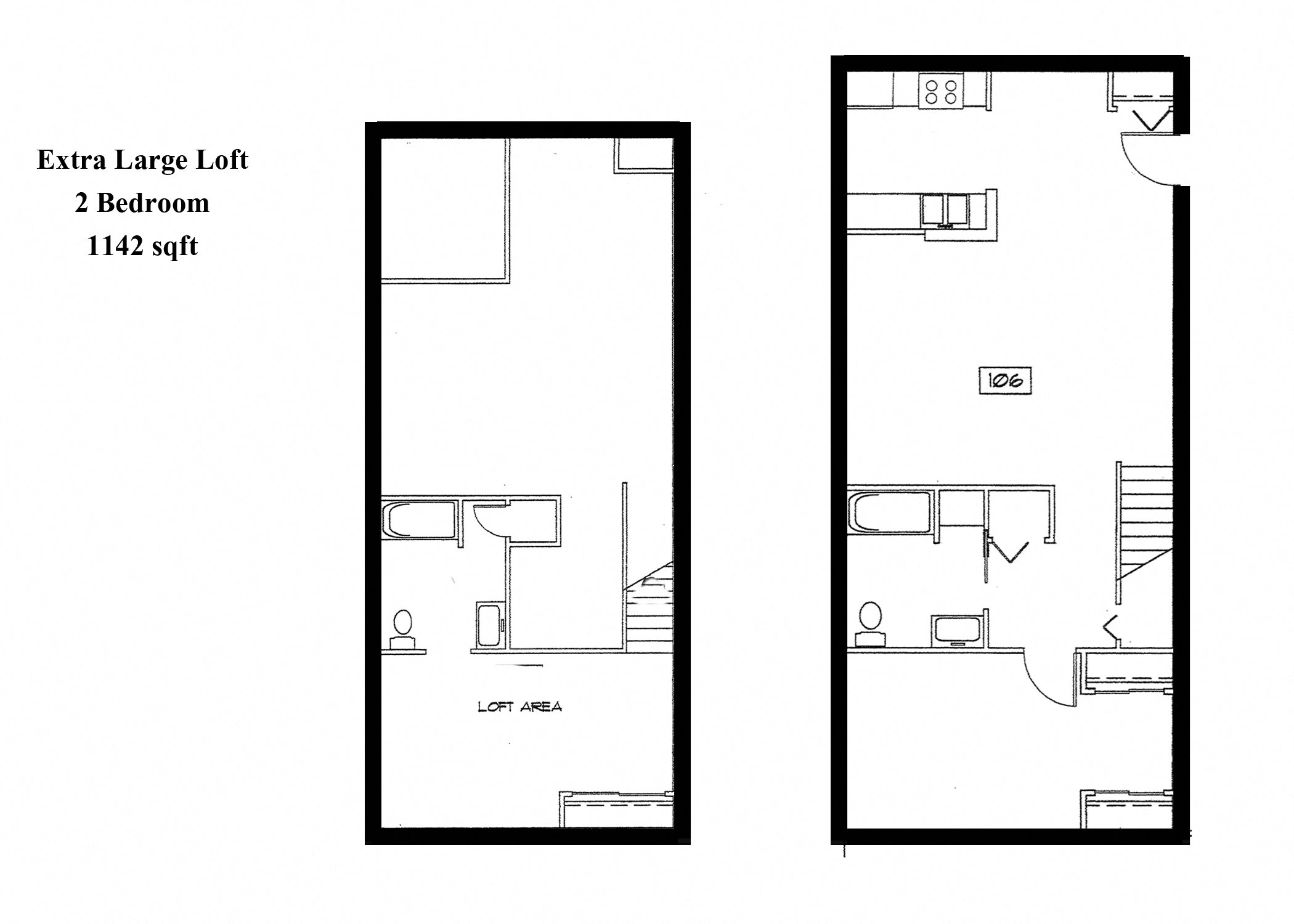 2 Bed 2 Bath Loft in Williamsport 2 Bedroom Extra Large Loft in Williamsport, PA | The Weightman Aparrtments | Property Managment, Inc.